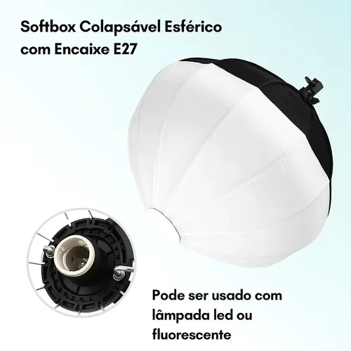 Kit Softbox Lanterna Japonesa Branca Para Fotografia E Video