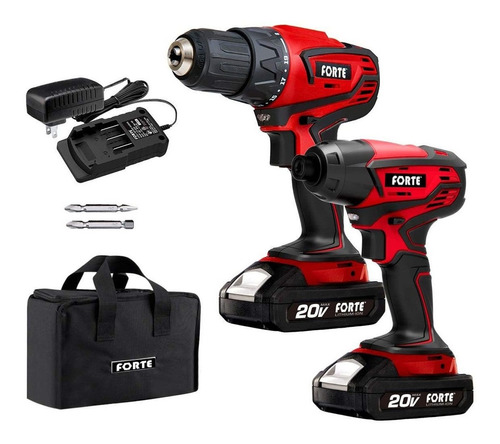 Kit Combinado De Taladro Inalambrico Forte -  20 V Max. 