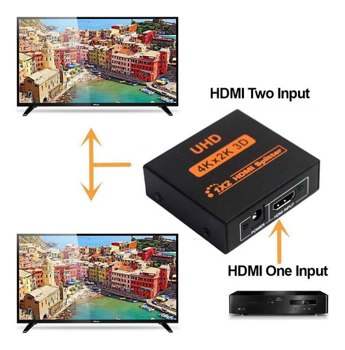 Splitter Multiplicador Amplificador 1x2 Hdmi Video 4k 2k 3d