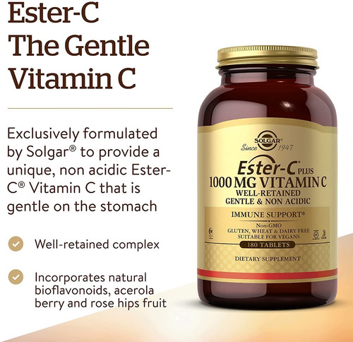 Solgar Ester-c Plus Vitamina C 180 Tabletas