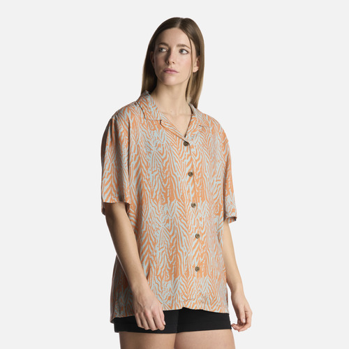 Camisa Mujer Marmolada Print Salmon Haka Honu