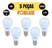 Comprar Kit 5 Lampada Led Bulbo A60 12w E27 3000k Amarela Bivolt Fox