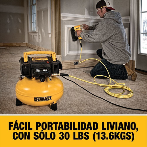Imagen 5 de 9 de Compresor de aire mini eléctrico portátil DeWalt DWFP55126 monofásico 22.7L 9hp 120V 60Hz amarillo
