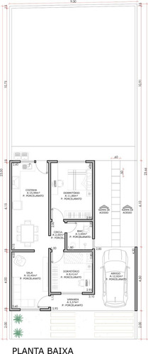 Imagem 2 de 4 de Planta De Casa 2 Quartos - Projeto Arquitetônico Completo