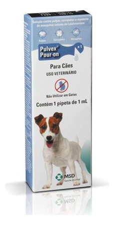 Antipulgas E Carrapatos Pulvex Pour-on Para Cães Msd 1ml