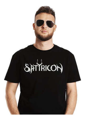 Polera Satyricon Logo Metal Impresión Directa