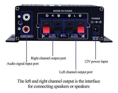 . Receptor De Audio Amplificado Ak170 De 12 V.