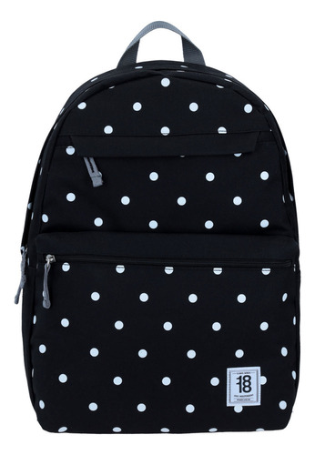 Mochila Grande Chenson 1818 Juvenil Colors Negro Lunares