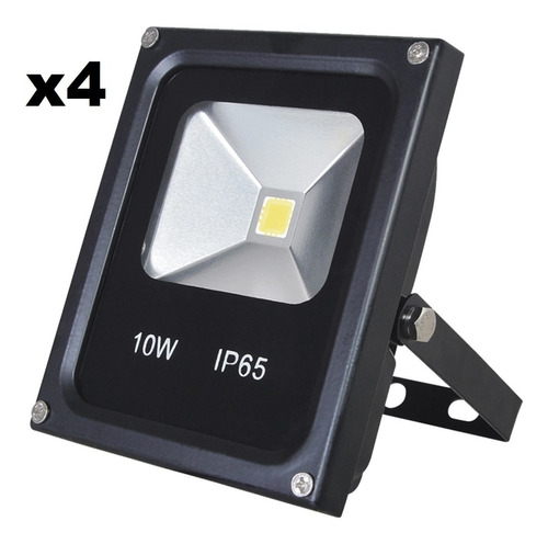 Reflector Led 10w Pack X 4 6000k 120° 90lm Ip65 - Consumo