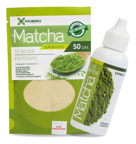 1 Polvo Matcha + 1 Extracto Matcha Sabor Sin Sabor