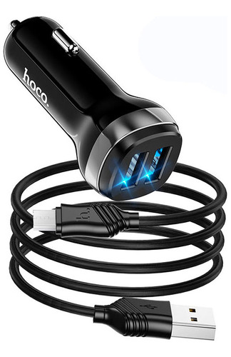 Cargador Para Coche Usb A Micro Usb Hoco Z40 2.4a Negro