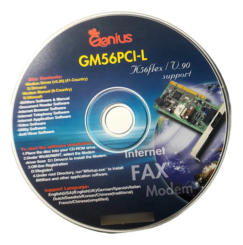Cd - Drivers Modem Genius Gm56pci-l - Rosario