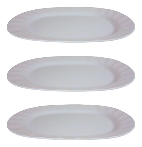 Set X3 Fuente Bandeja Melamina Rectangular Cocina 30 Cm 