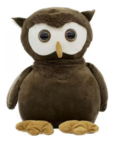 Imagem 1 de 3 de Coruja De Pelúcia Marrom 40 Cm Fofy Toys