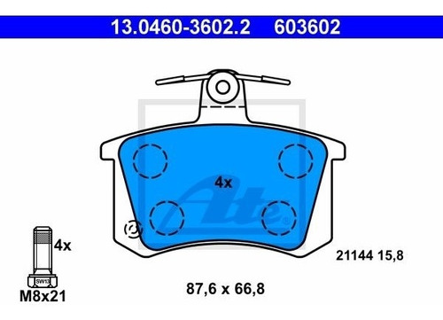 Balatas Traseras Audi A6 2.8 Quattro 1996 Sedán (85q) Ate