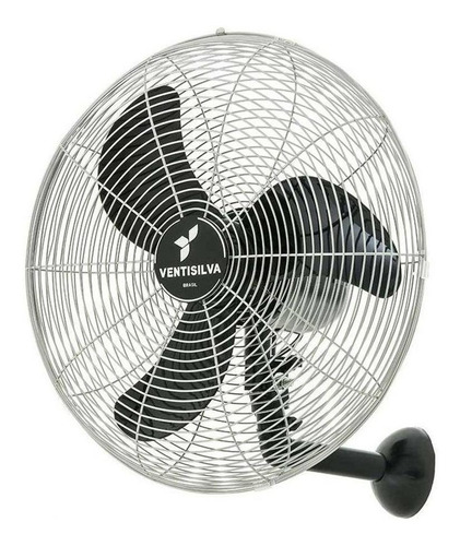 Ventilador de parede Ventisilva VENTI50P prata com 3 pás cor  preto, 50 cm de diâmetro 127 V/220 V