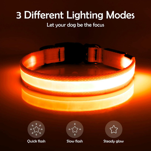 Cuello De Perro Led De Vizpet, Collar De Perro Iluminado Usb