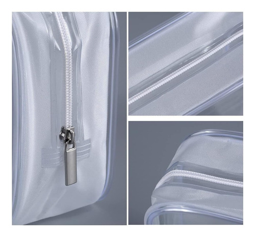 5 Bolsas De Aseo Portátil Plástico Transparente Con Cierre