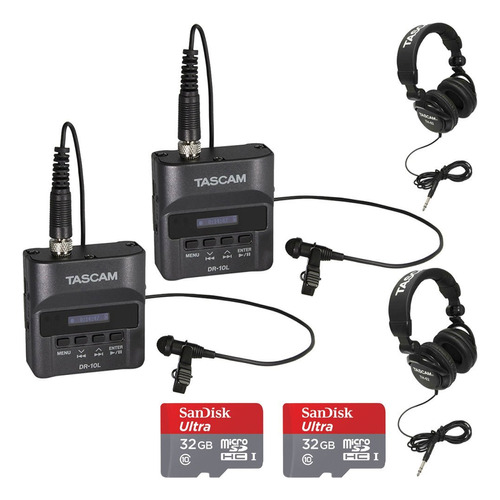 Tascam Dr-10l Auriculares Con Grabadora Digital Y Tarjeta S.