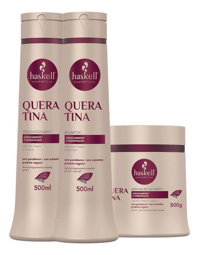 Kit Haskell Queratina Sh. Condicionador E Máscara 500ml/g