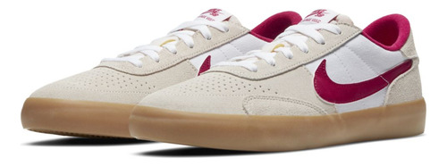 Tenis De Skateboarding Nike Sb Heritage Vulc Blanco/rojo Color Blanco Cumbre/blanco/marrón Claro Goma Talla 27 Mx