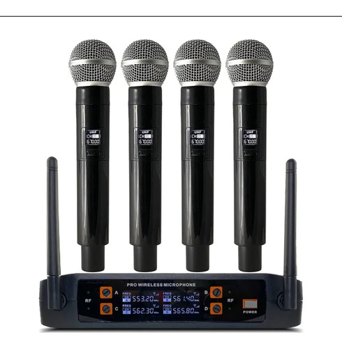 Set De 4 Microfonos Shure Inalámbrico Uk-6004  