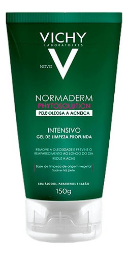 Gel de limpieza profunda Vichy Normaderm PhytoSolution día/noche para piel acneica/grasa de 150g