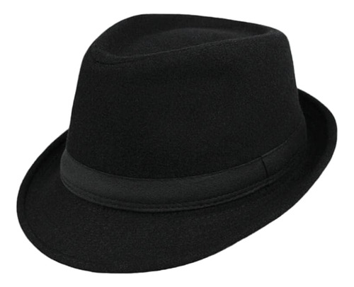 Sombrero Fedora Negro Vintage Para Hombre Manhattan Trilby D