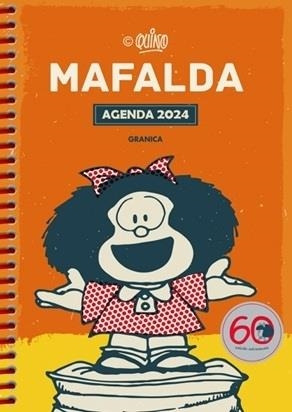 Agenda 2024 - Mafalda Anillada Modulos Anaranjado - Quino