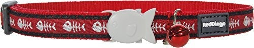 Red Dingo Designer Cat Collar Fishbone Red