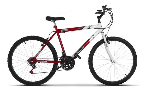 Bicicleta  de passeio Ultra Bikes Bike Aro 26 bicolor 18 marchas freios v-brakes cor vermelho/branco