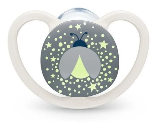 Imagen 3 de 10 de Set De 2 Chupetes Space Night Nuk 0-6 Nena Nocturno-luminoso