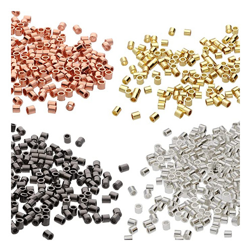 Beadsmith Canutillos Metalizados, Variedad De 4 Colores, 2 .