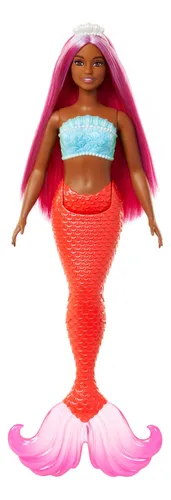 Barbie Fantasía Muñeca Sirena Cabello Rosa