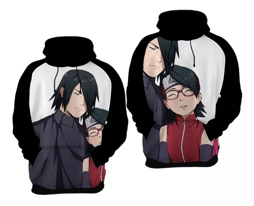 Moletom Kit Pai Filha Sasuke Sarada Uchiha Naruto Shippuden