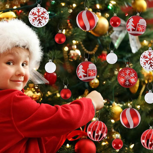42 Piezas De Adornos De Bolas De Navidad, Decoración Para Ár