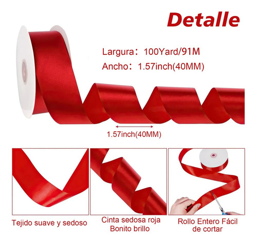 Liston Satinado Rollo 4cm 91 Metros Liston Popotillo .