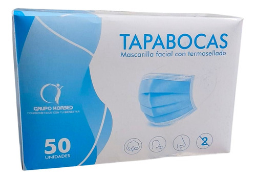 Tapabocas Azul - Empaque Indiv.