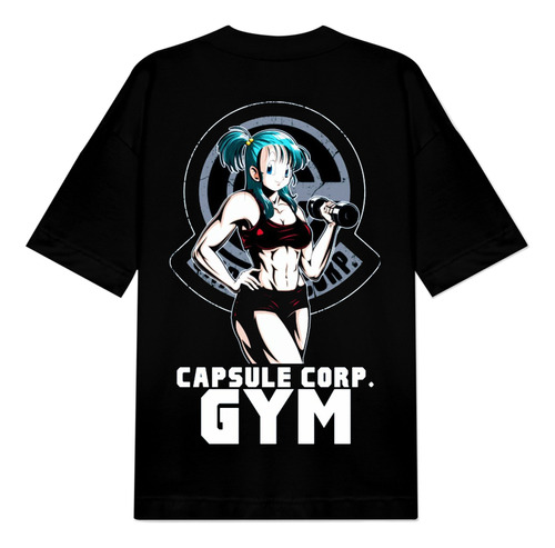 Camiseta Oversize Capsule Corp Gym Dragon Ball Z Estampada