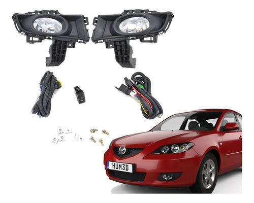 Faros De Niebla Mazda 3 07-09 Kit C/cables Y Switch Original