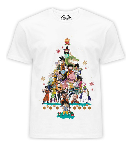 Playera Dragon Ball Personajes Arbol De Navidad T-shirt