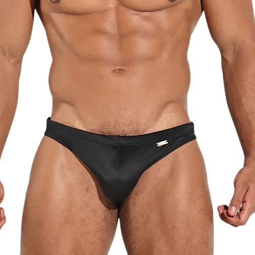 Ergonómico Tanga Swimwear Bañador Hombre Negra Lycra Blokes