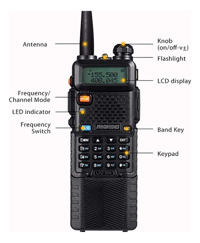 Baofeng Uv-5r Dual Band Two Way Radio With 3800mah Li-ion Ba