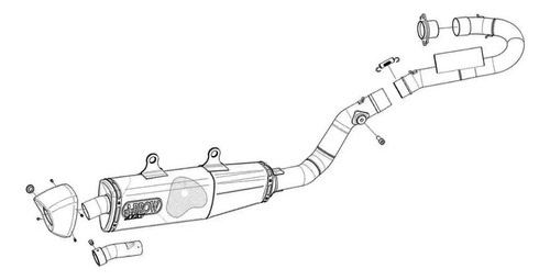 Kit Competicion Escape Trophy Smr450 13- Sx 450f 14 Titanio