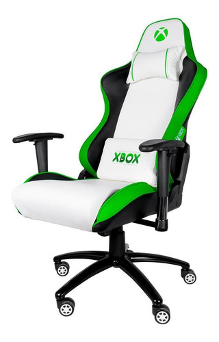 Silla Xbox Pro Gamer Koskin Blanco/verde Brazos 2d Inclinaci Color Blanco