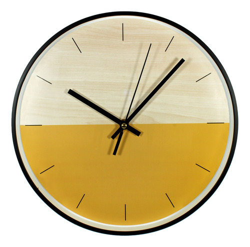 Reloj De Pared 30cm Amarillo/blanco