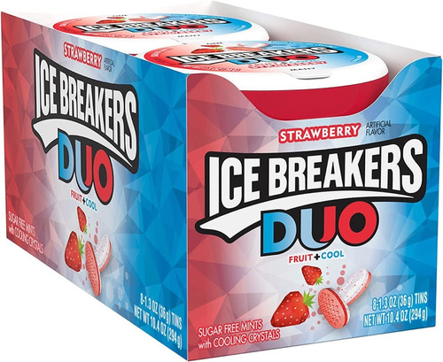 Pastillas Ice Breakers Sabor Fresa 36g C/u Pack Con 8 Piezas