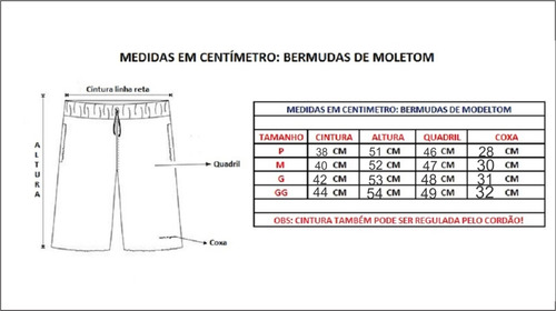 Imagem 2 de 2 de 3 Bermuda De Moletom Moleton Kit Com 3 Bermudas Fabrica