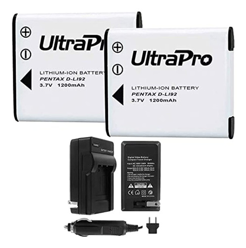 Bateria D-li92 Paquete De 2 Con Cargador Rapido De Viaje Y U