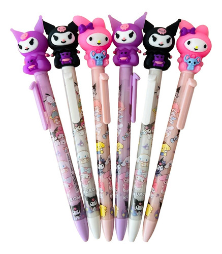 Birome Automática Lapicera Sanrio Candy Kuromi Melody Negro